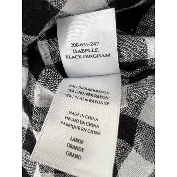 NWT Rails Size L Isabelle Off The Shoulder Top Black Gingham MSRP $138 - Picture 10 of 12